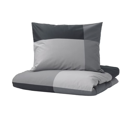 Black Grey Square Decorated Pillow Blanket