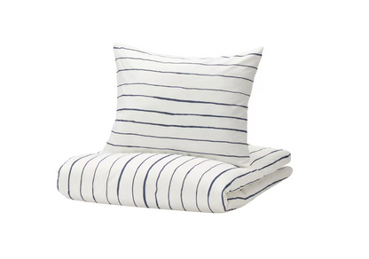Blue White Stripe Decorated Pillow Blanket