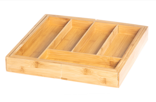 Expendable bamboo cutlery tray